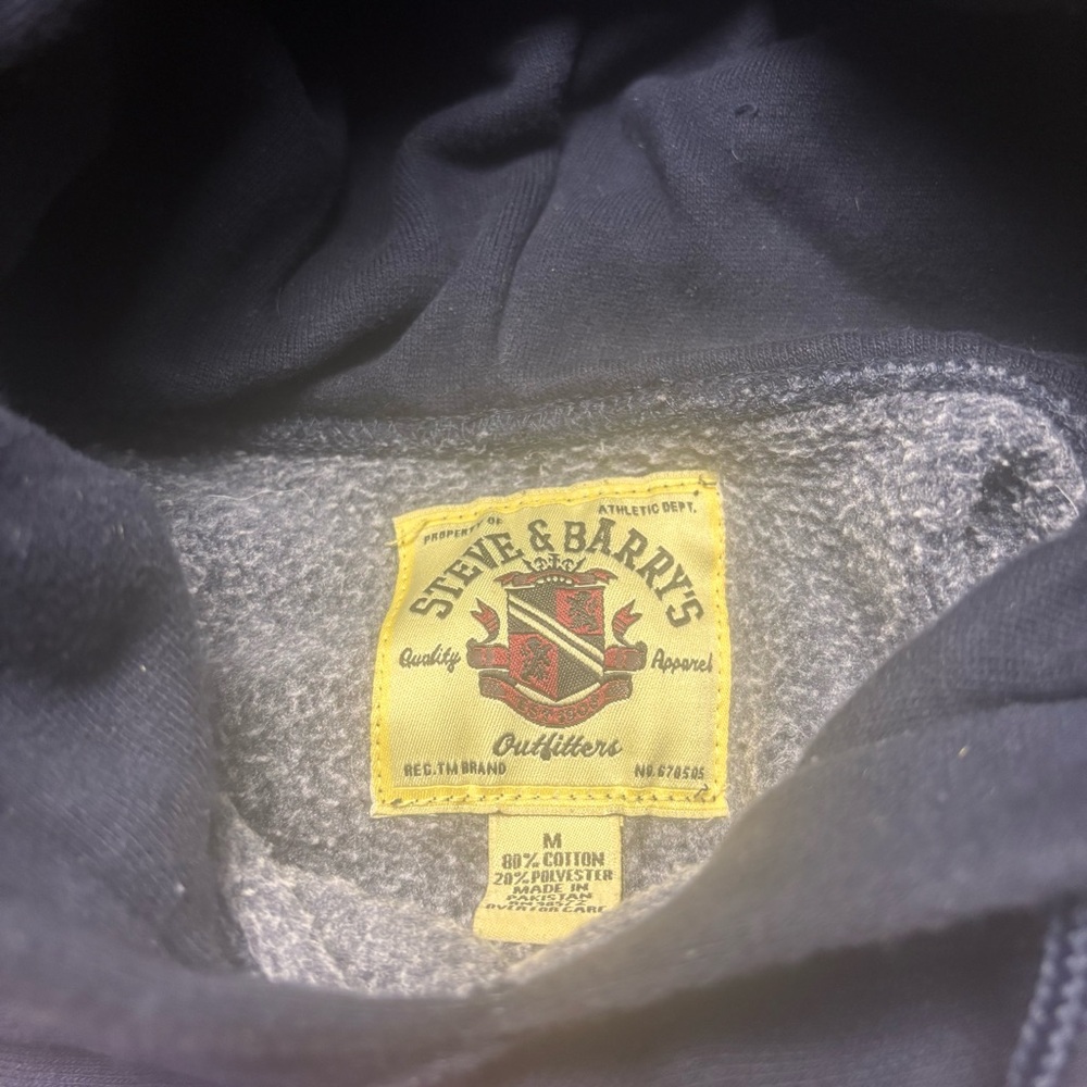 Vintage Steve & Barrys Union Jack navy blue hoodie sweatshirt Men’s Medium - Picture 3 of 6